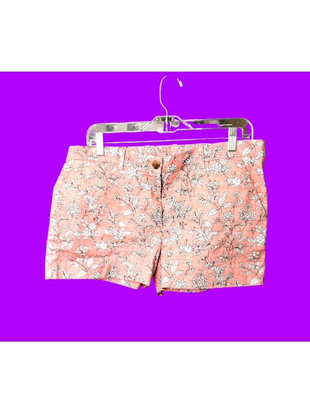 Khakis By Gap Women's Floral Print Summer Shorts Size 10 Coral & White Stretch 3